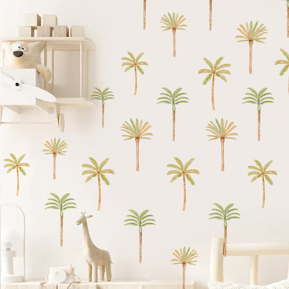 Baby Nursery Vinyl Wall Stickers - Boho Coconut Palm Tree Wall Sticker