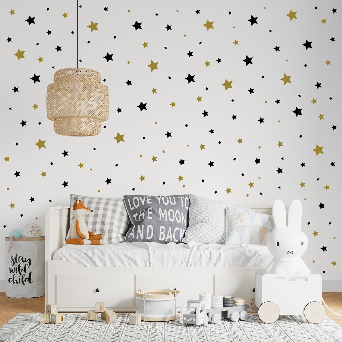 Baby Nursery Stickers - Cartoon 65Pcs Star Wall Sticker Baby