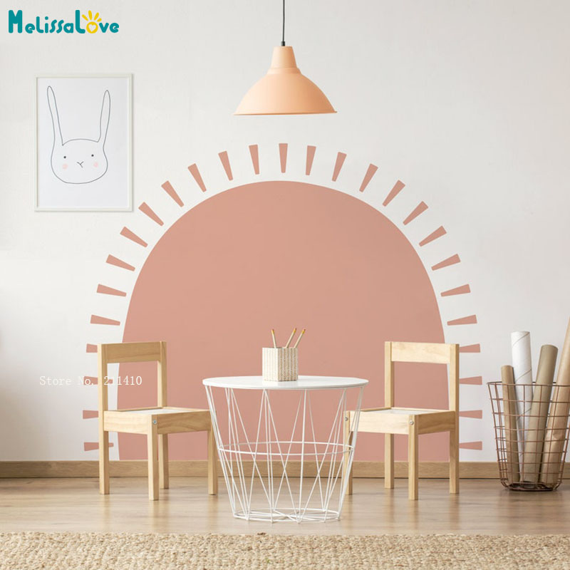 Baby Nursery Stickers - Half Sun Boho Wall Decals Abstract