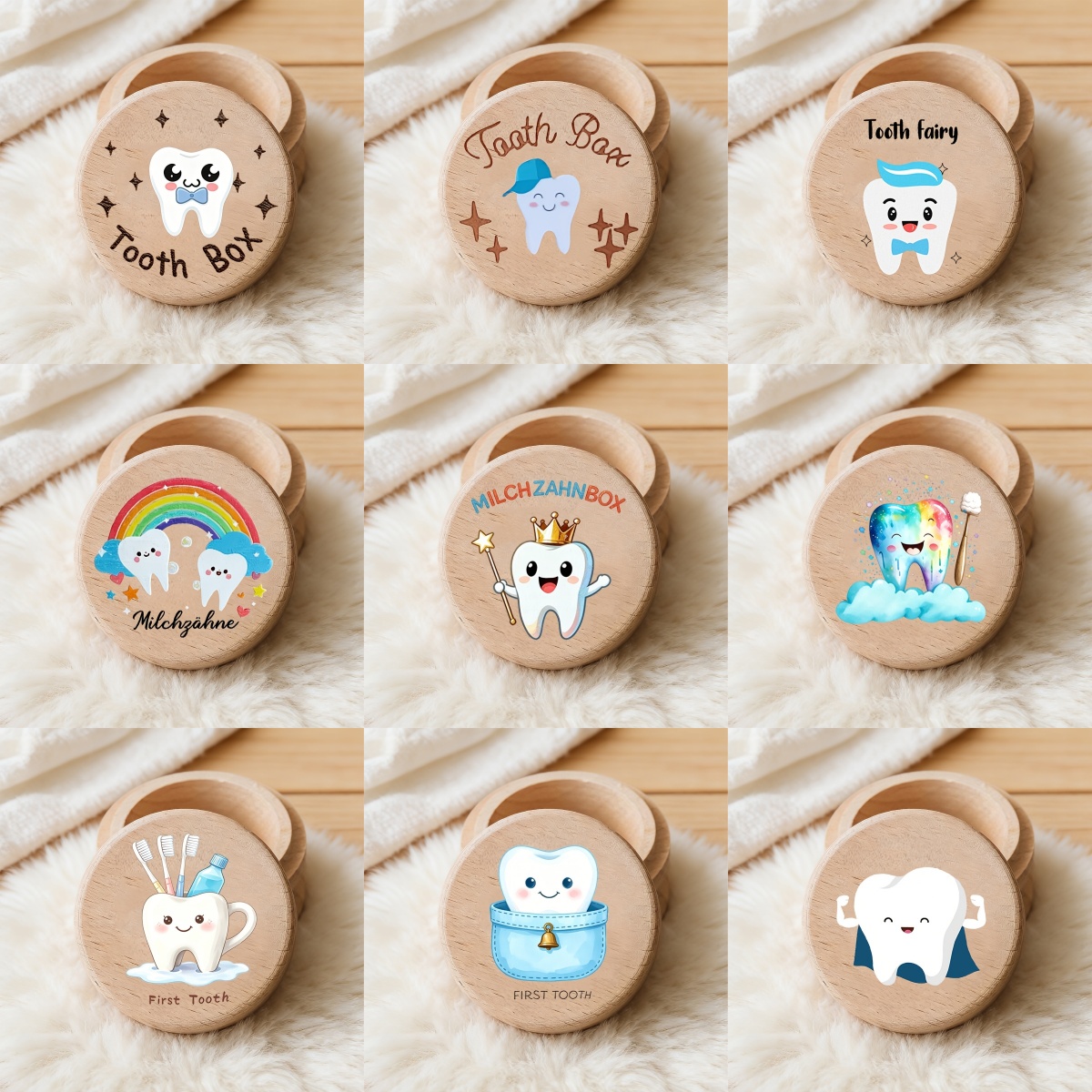 Baby Keepsake Box - 2D Children's Boy Toothbrush with Teeth