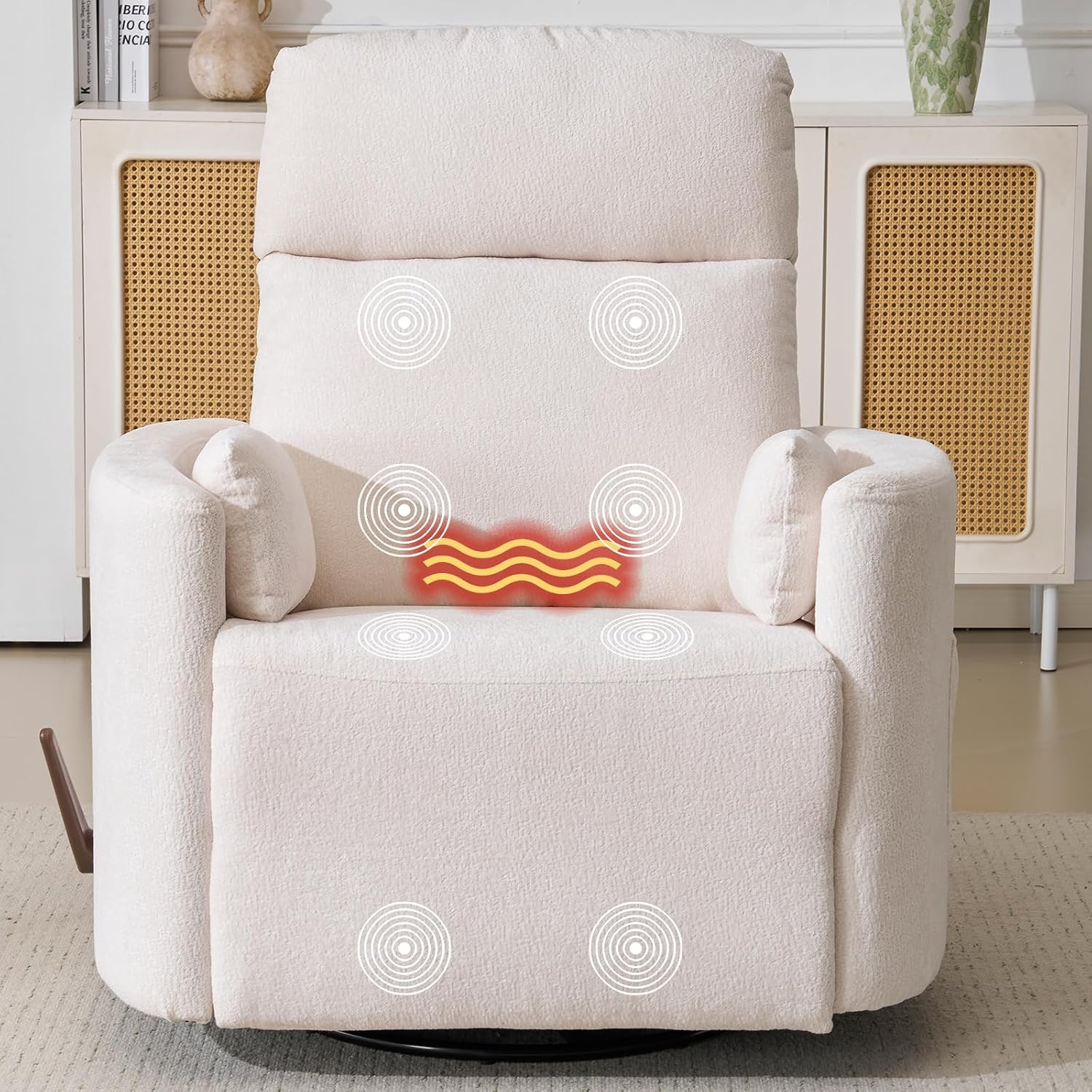 Rocking Chair Nursery - Oversized Swivel Recliner Chair with Massage