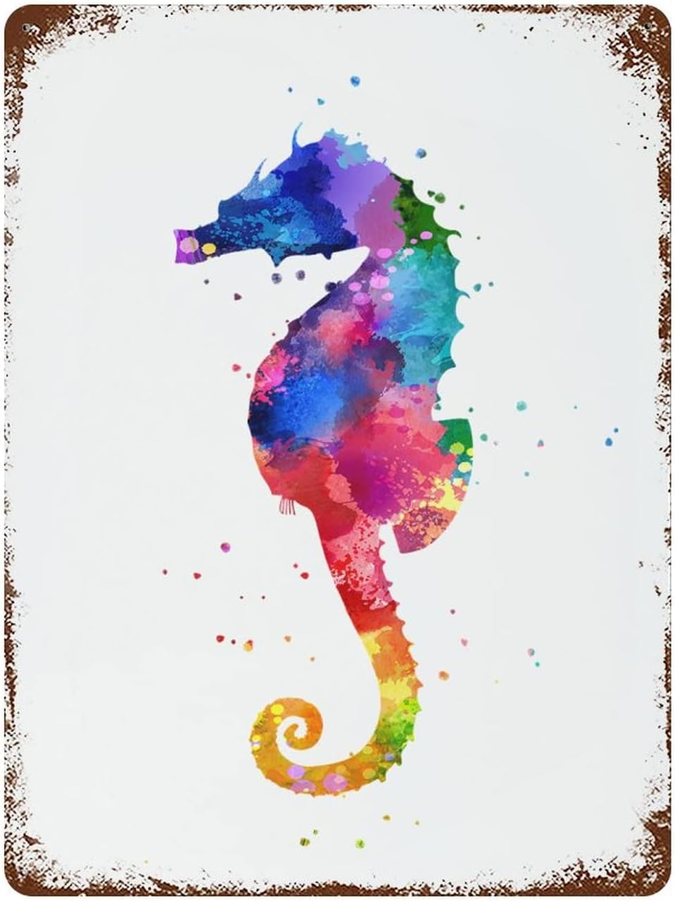 Baby Nursery Animal Theme - Y1,Custom Metal Signs Outdoor Seahorse Watercolor