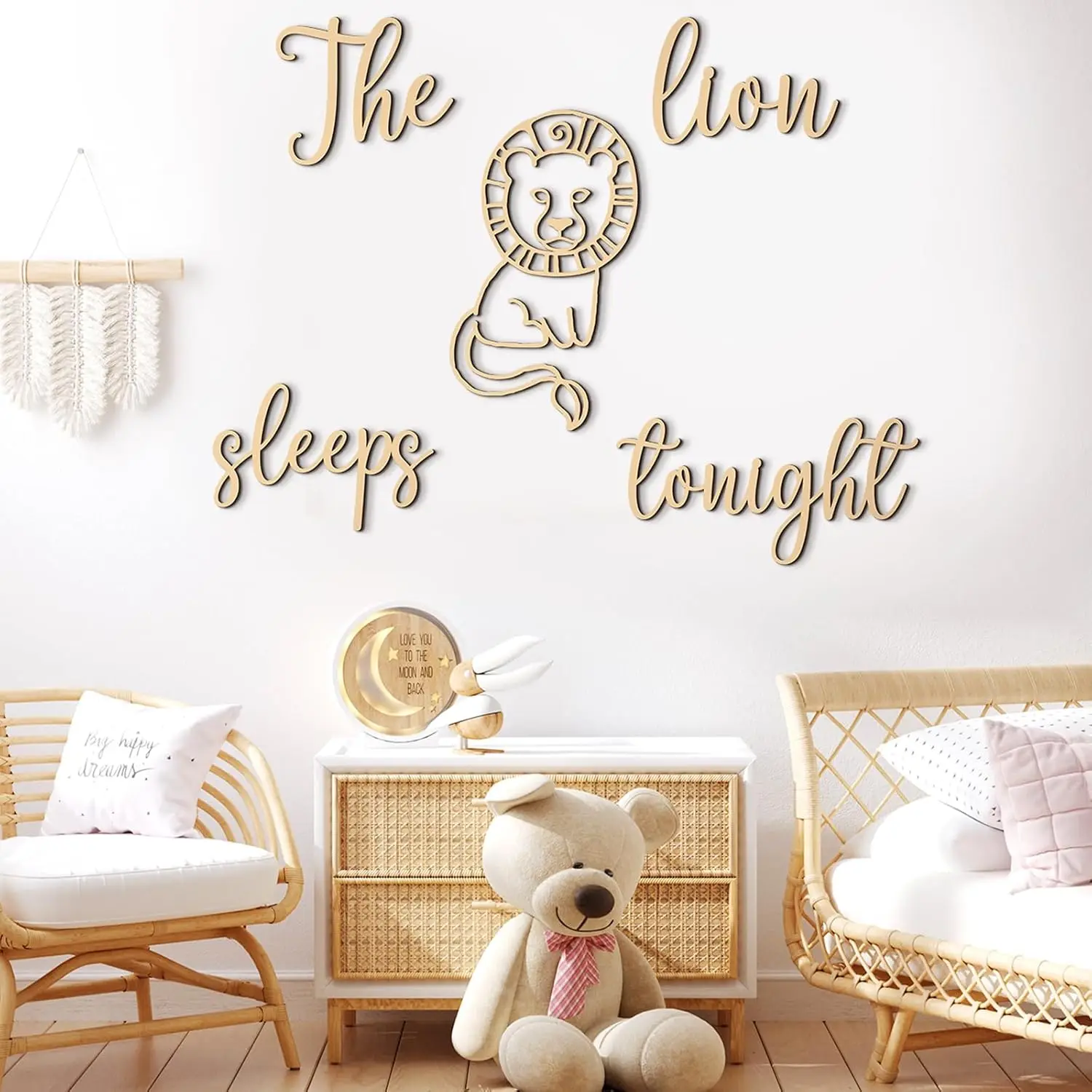 Baby Nursery Animal Theme - The Lion Sleeps Tonight Wooden Wall