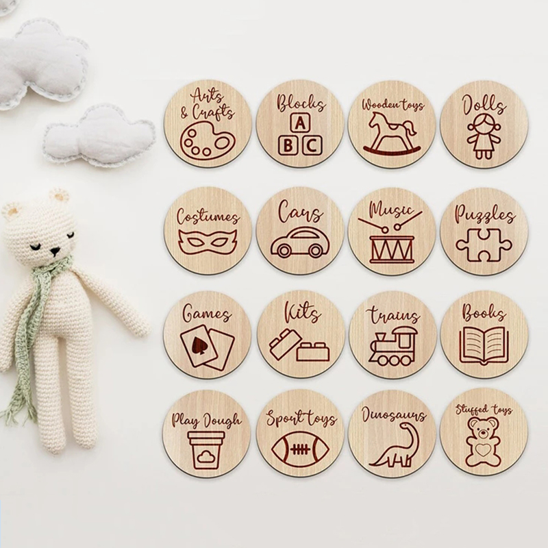 Baby Nursery Items - Wooden Storage Tags Nursery Decor Storage
