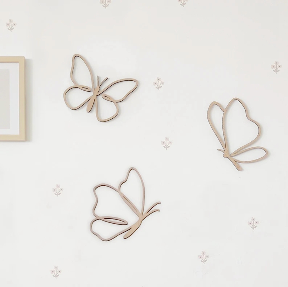 Baby Nursery Letters - wooden butterflies sign, Wooden Wall decor