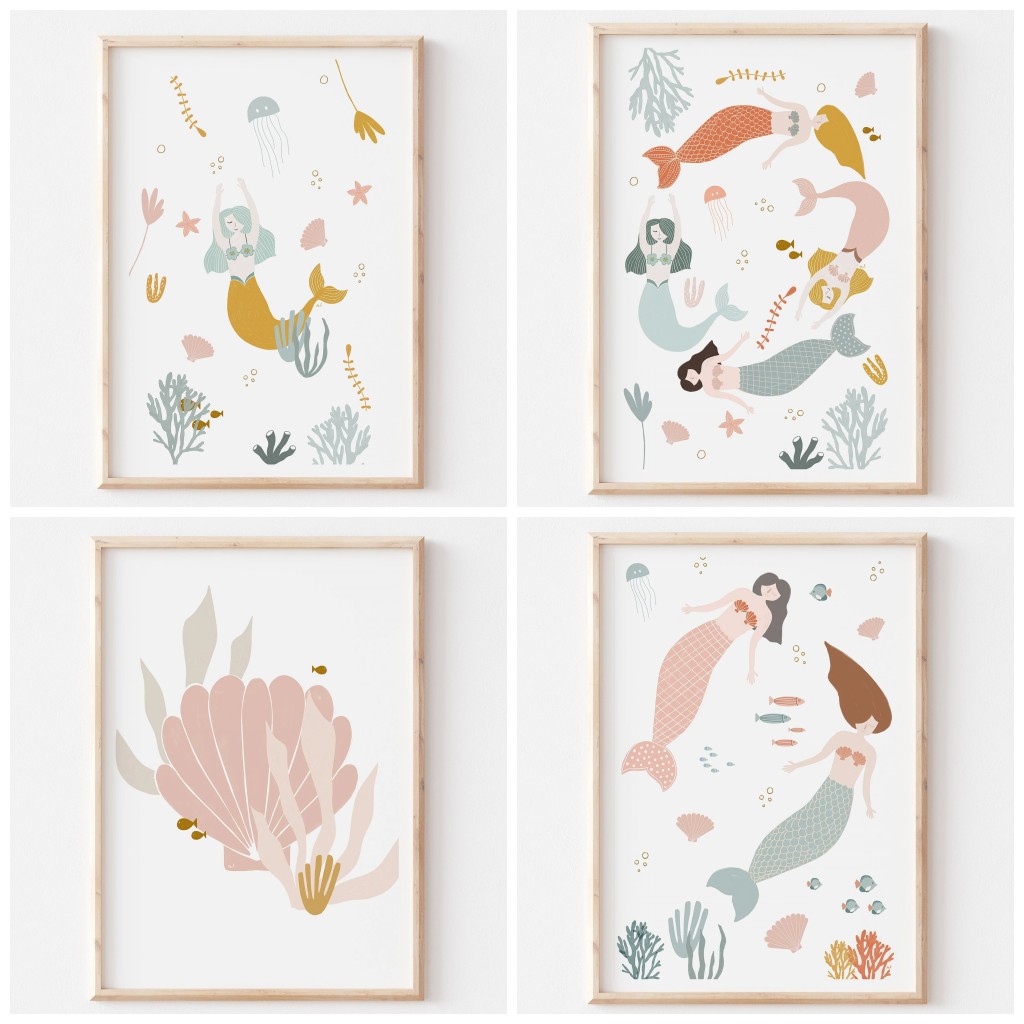 Baby Nursery Pink - Boho Nursery Ocean Themed Pink Sea