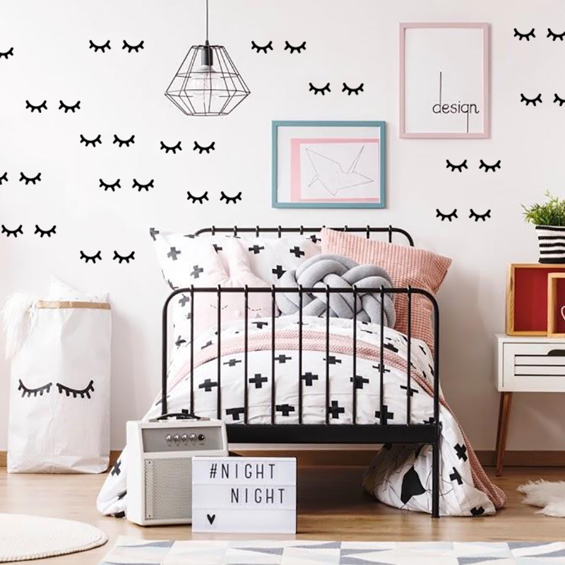 Baby Nursery Decor Girl - Kids Room Decoration Eyelash Wall Stickers
