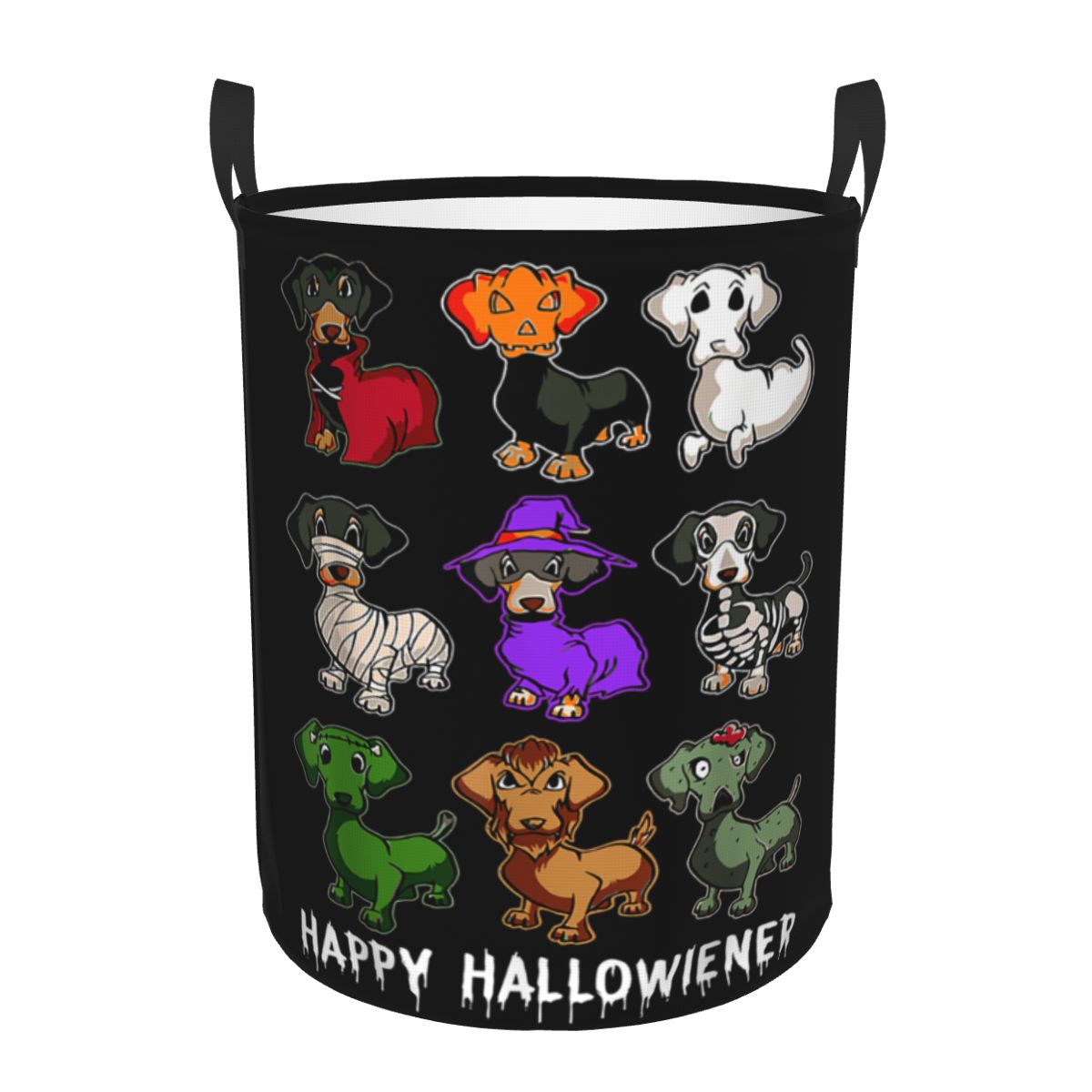 Baby Nursery Hamper - Happy Hallowiener Funny Dachshund Halloween Laundry