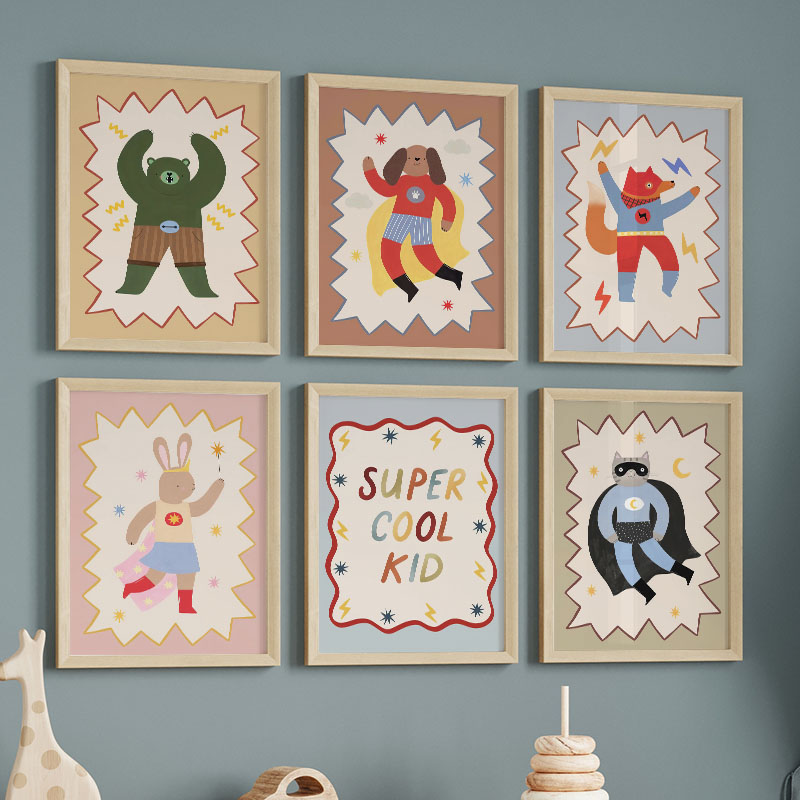 Baby Nursery Items - Funny Cartoon Super Cool Kid Nursery