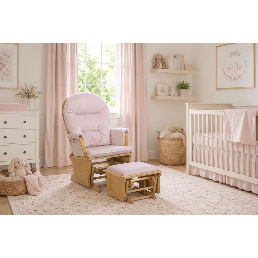 Baby Nursery Pink - Madison Nursery Rocking Chair with Ottoman,