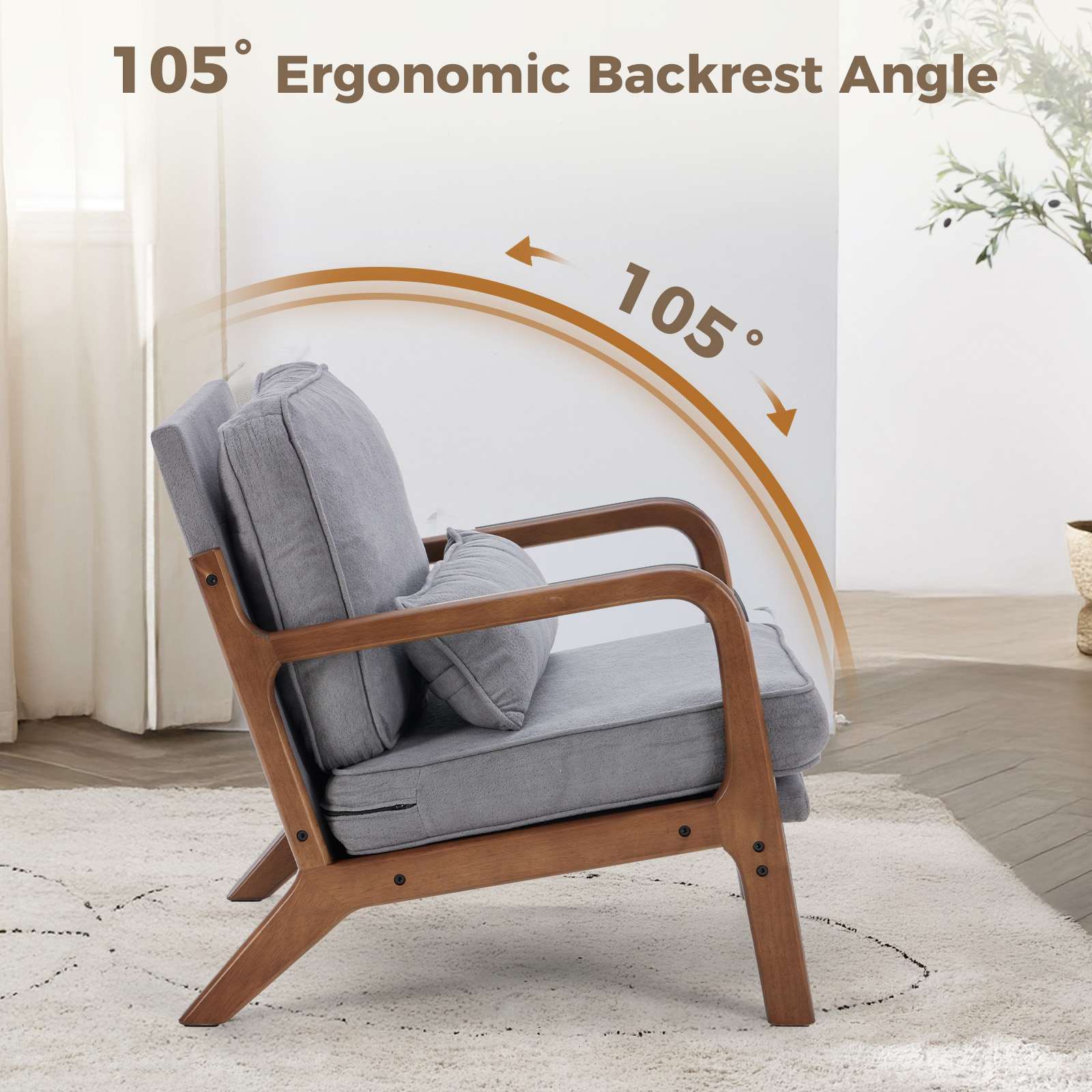 JHK Mid Century Modern Chair S - Rocking Chair Nursery recension och pris