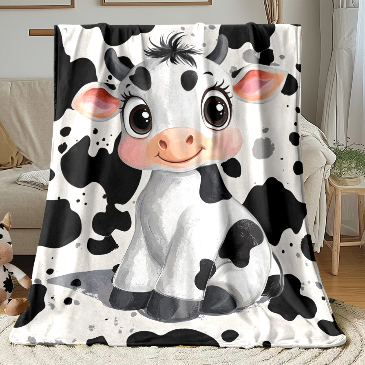 Cute Cartoon Cow Black White S - Baby Nursery Animal Theme recension och pris