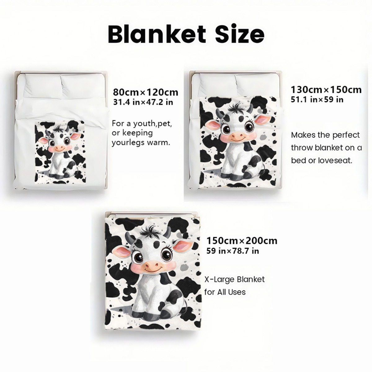 Cute Cartoon Cow Black White S - Baby Nursery Animal Theme recension och pris
