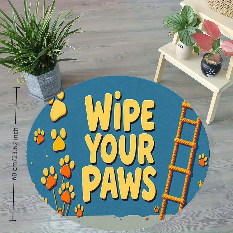 Round Paw Print Nursery Rug Cu - Baby Nursery Animal Theme recension och pris