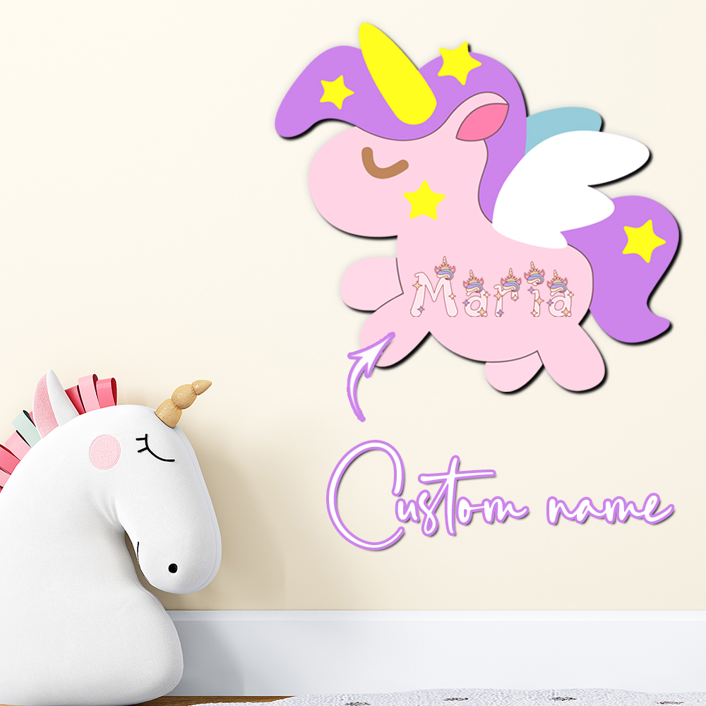 Custom Unicorn Wooden Name Sig - Baby Nursery Decor Girl recension och pris