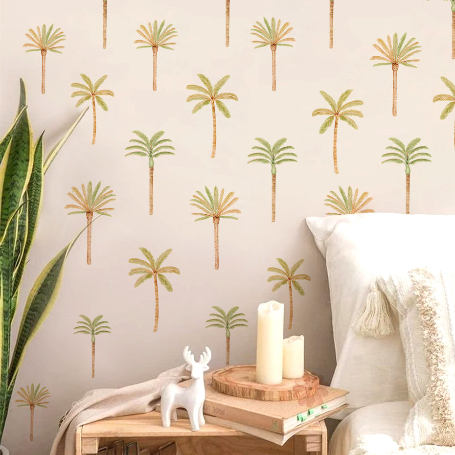 Boho Coconut Palm Tree Wall St - Baby Nursery Vinyl Wall Stickers recension och pris