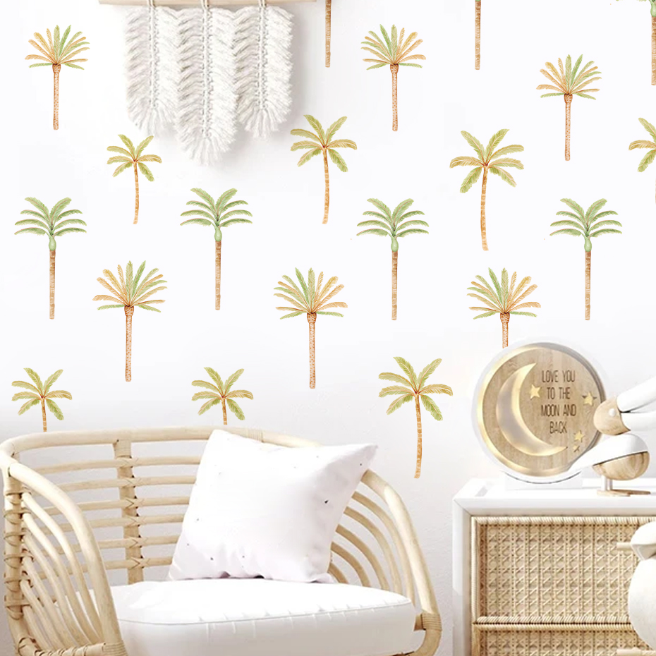 Boho Coconut Palm Tree Wall St - Baby Nursery Vinyl Wall Stickers recension och pris