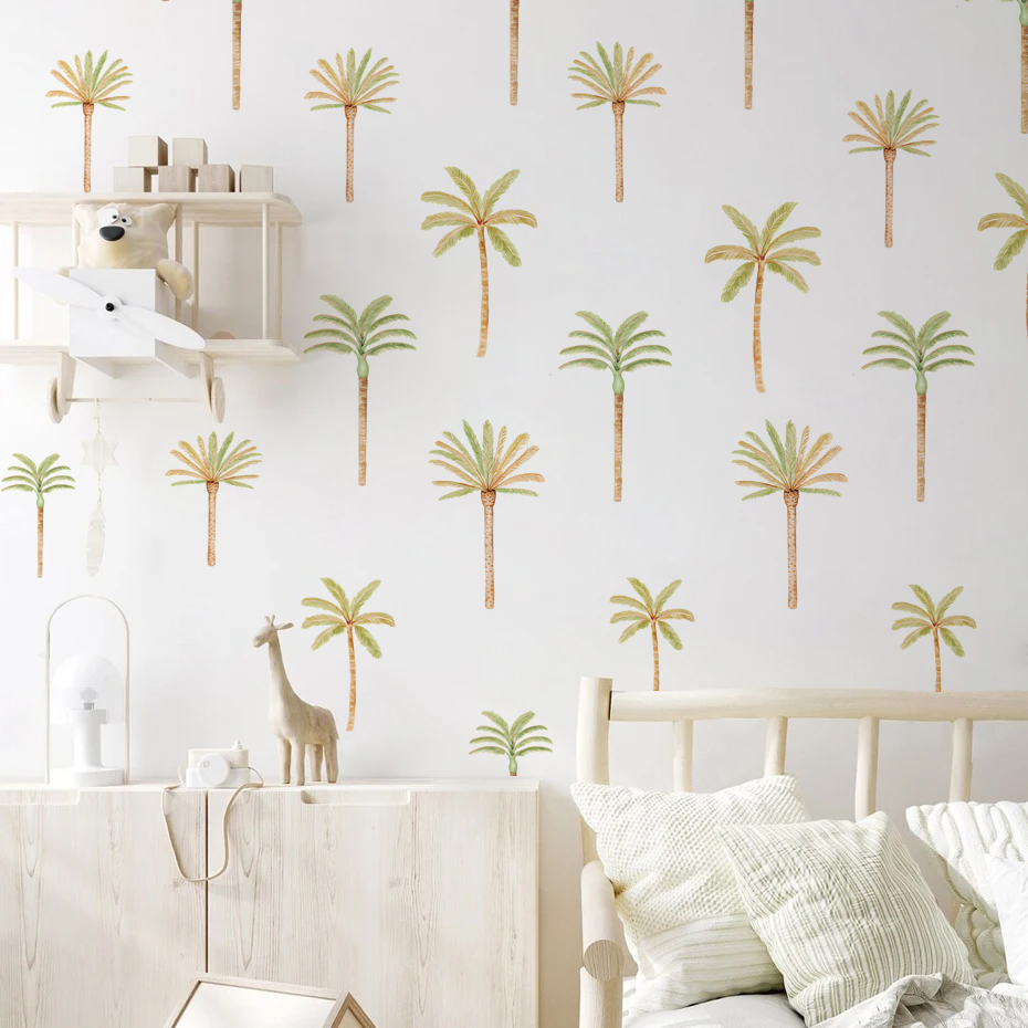 Boho Coconut Palm Tree Wall St - Baby Nursery Vinyl Wall Stickers recension och pris