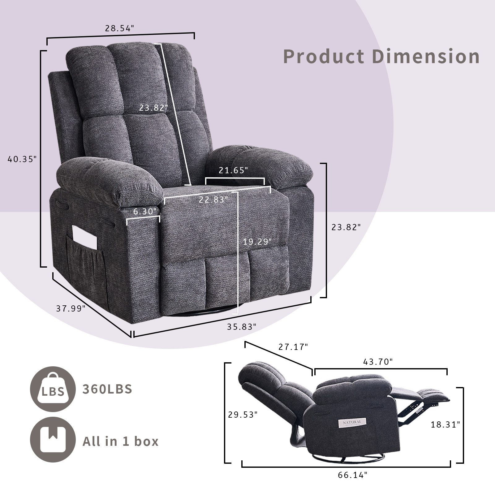 Recliner Chair for Adults, 360 - Rocking Chair Nursery recension och pris