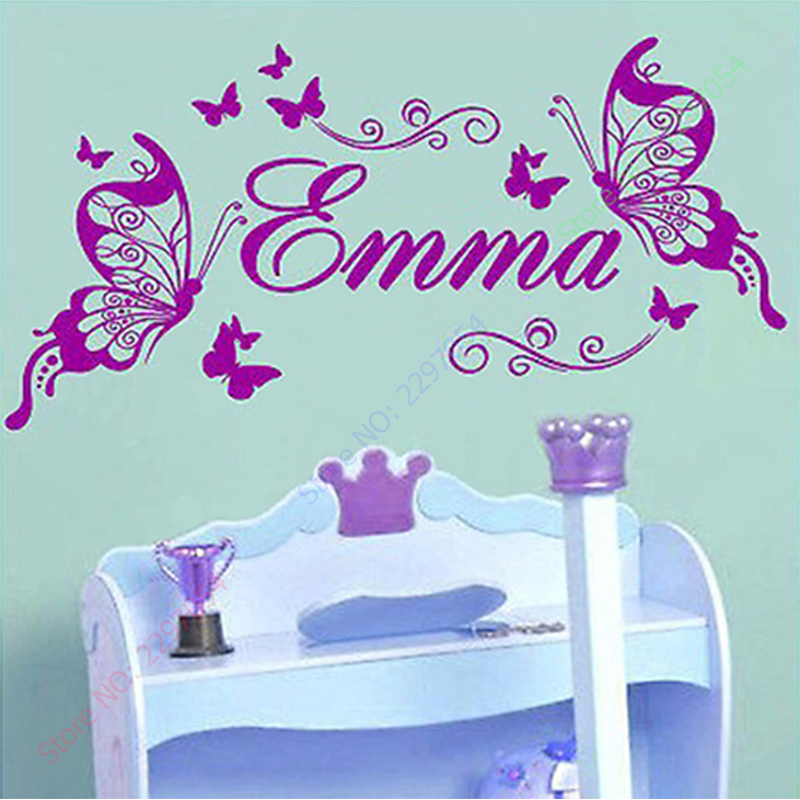New Butterflies Personalized N - Baby Nursery Vinyl Wall Stickers recension och pris