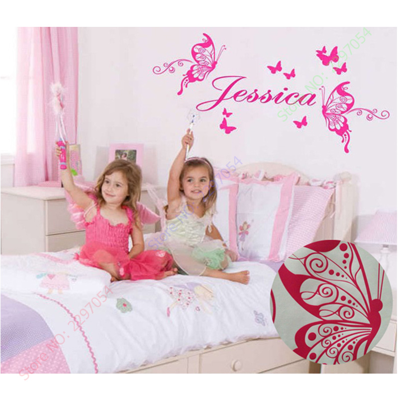 New Butterflies Personalized N - Baby Nursery Vinyl Wall Stickers recension och pris
