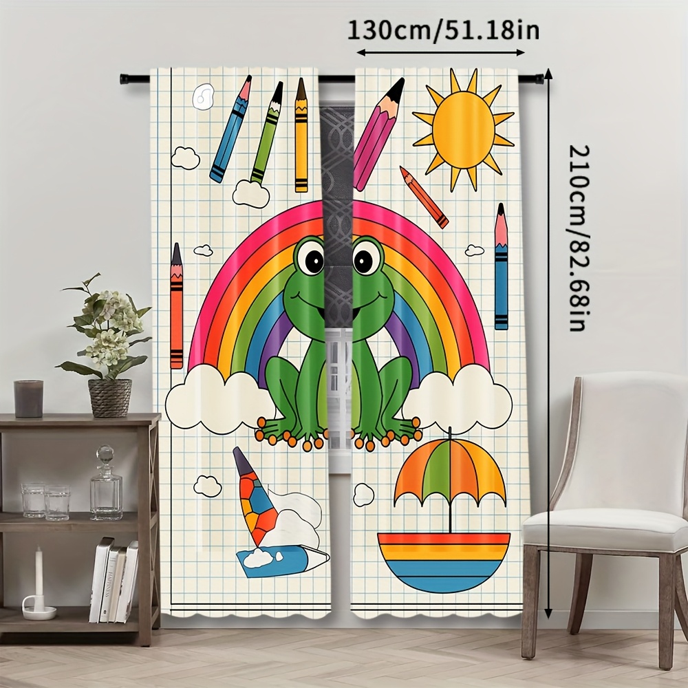 Cute Rainbow Frog Curtain Wind - Baby Nursery Animal Theme recension och pris