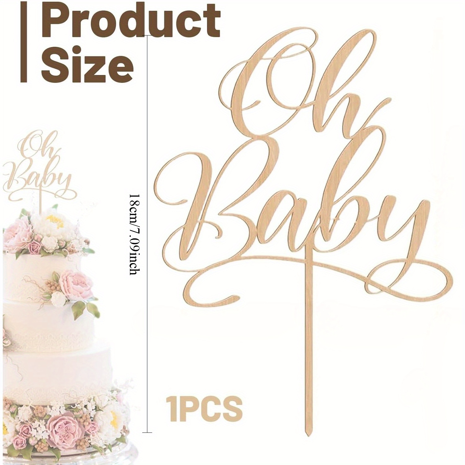 1 pc oh Baby - Wooden Cake Top - Baby Nursery Letters recension och pris