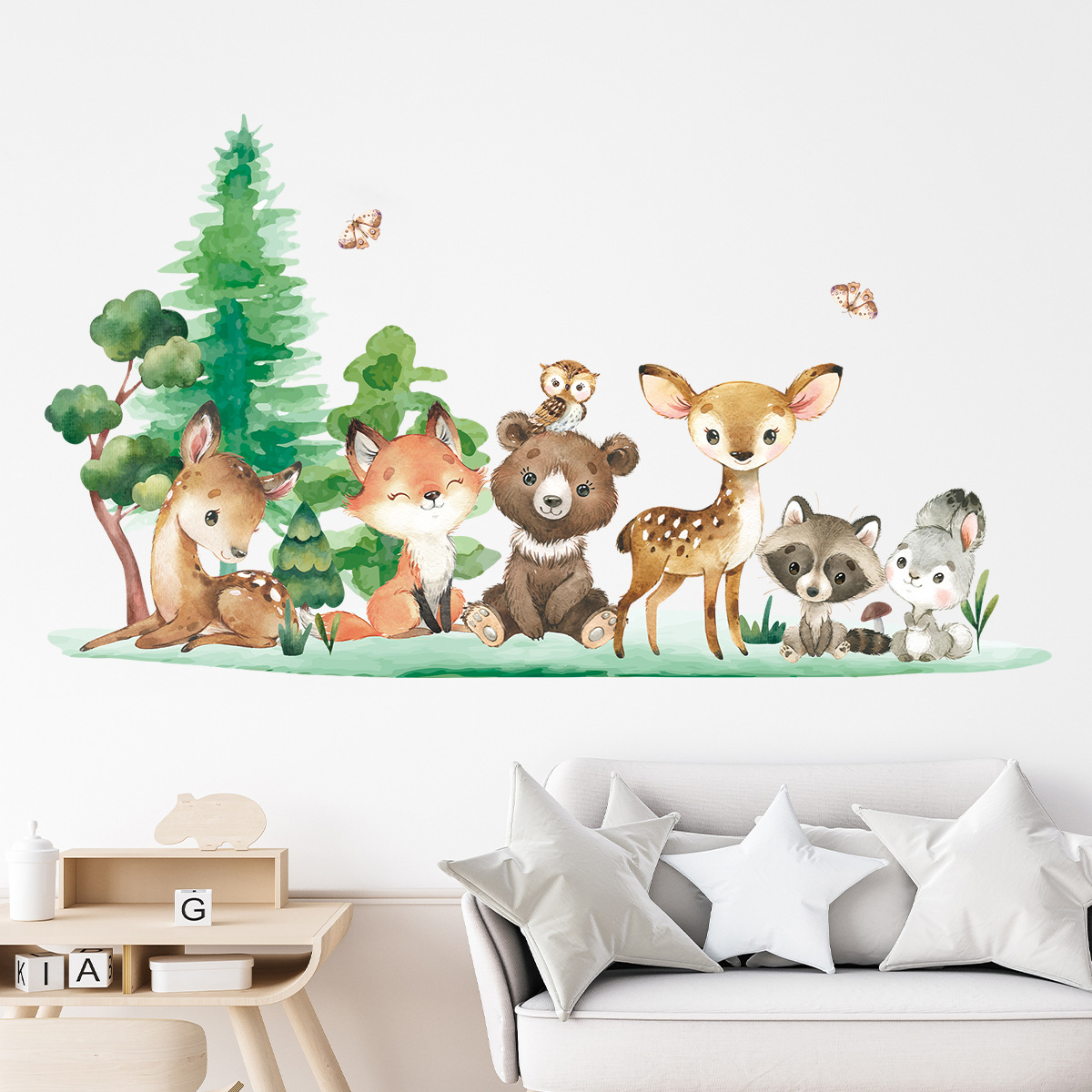 Forest Animals Theme Bear Deer - Baby Nursery Animal Theme recension och pris