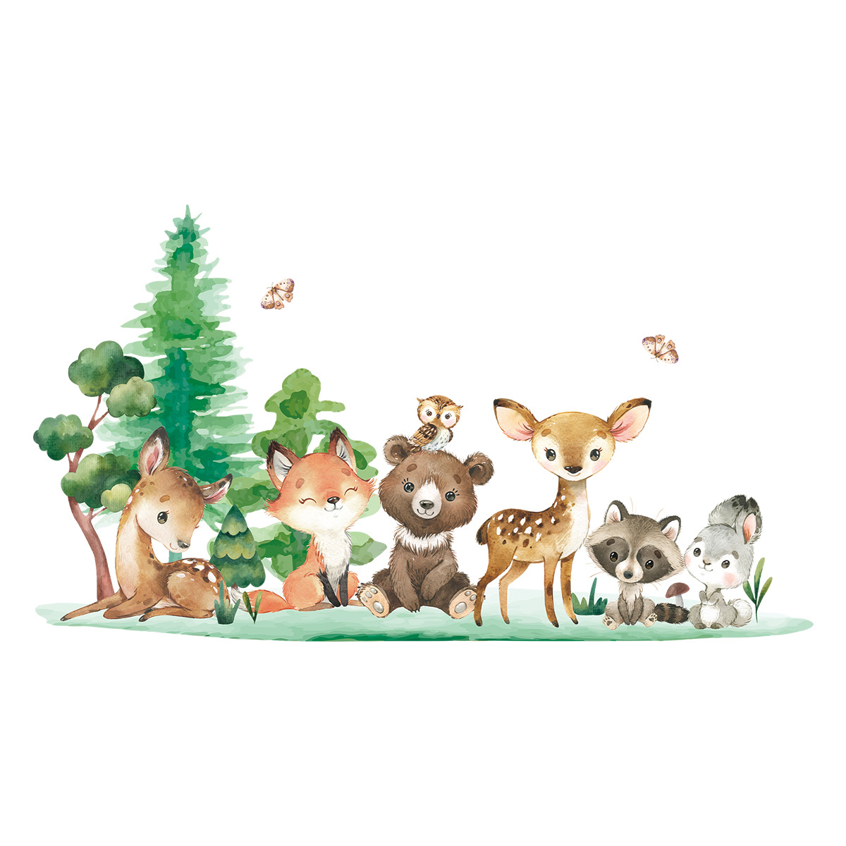 Forest Animals Theme Bear Deer - Baby Nursery Animal Theme recension och pris