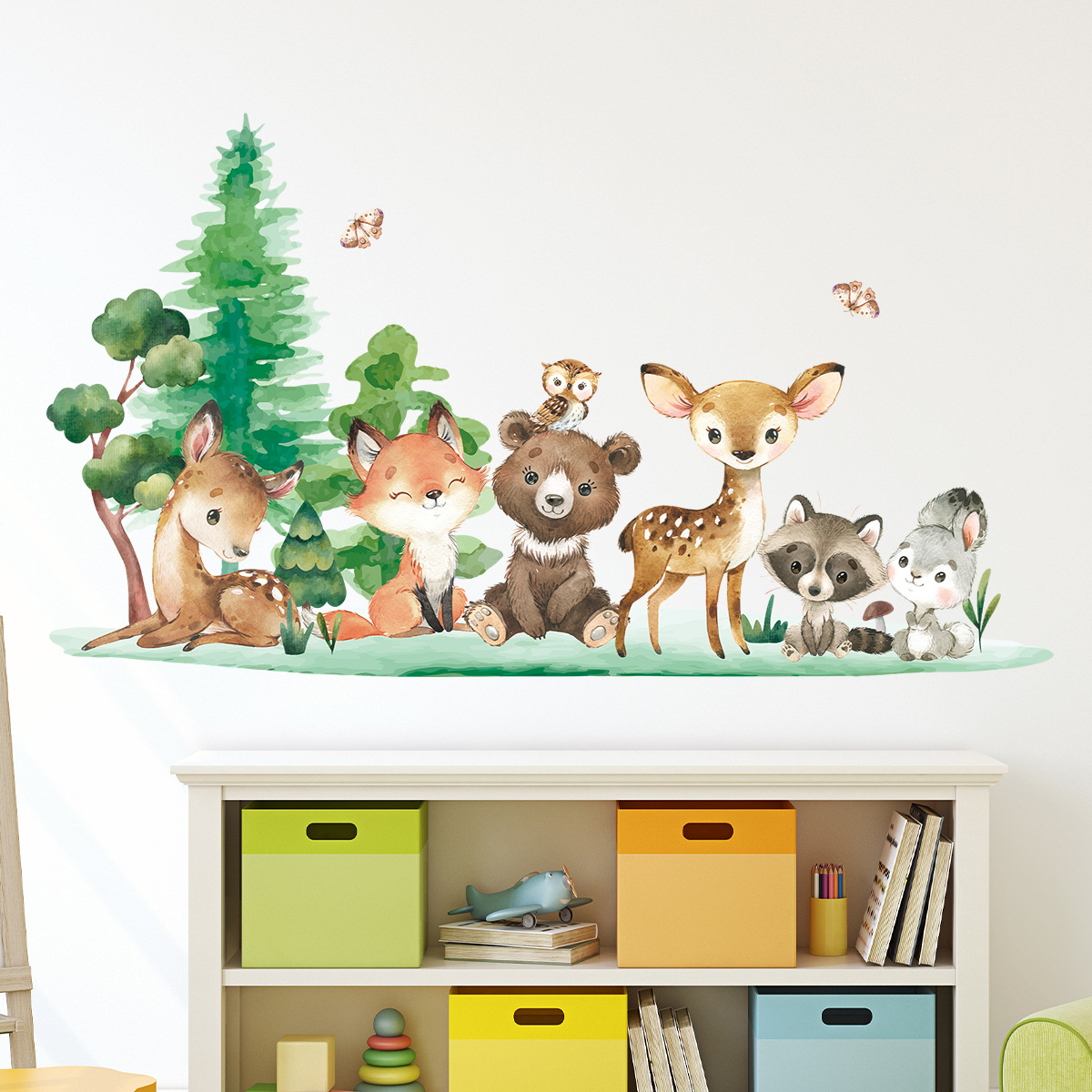 Forest Animals Theme Bear Deer - Baby Nursery Animal Theme recension och pris