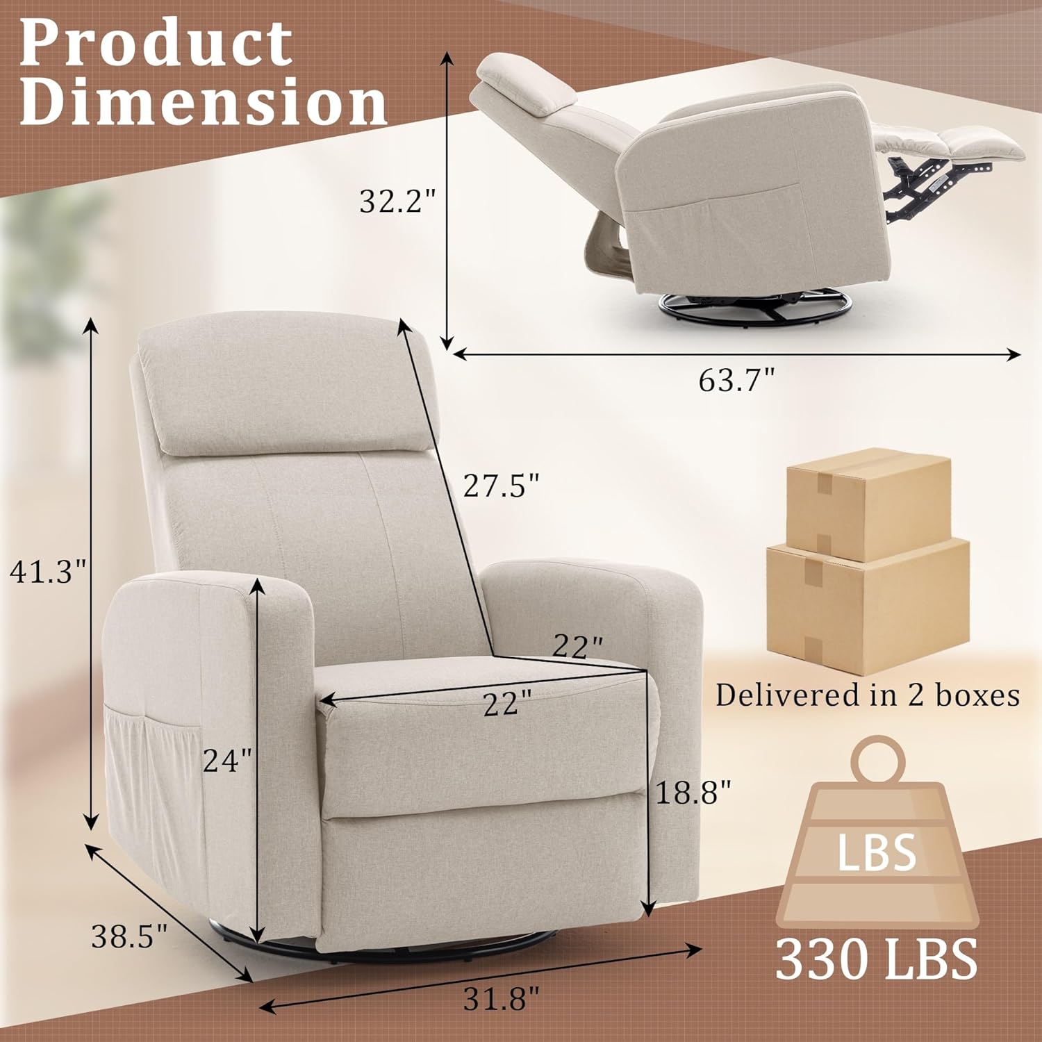 Power Recliner Chair for Adult - Rocking Chair Nursery recension och pris