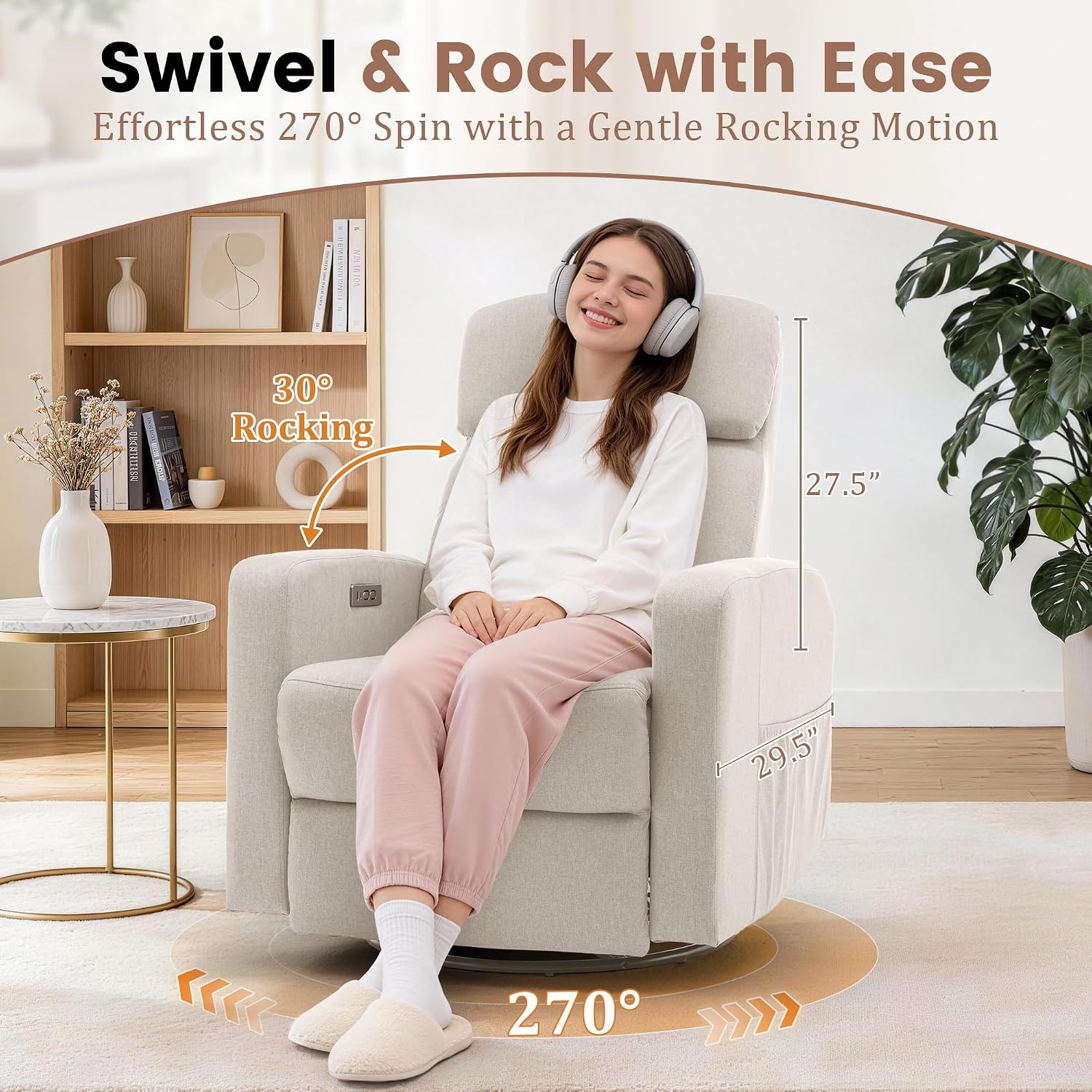 Power Recliner Chair for Adult - Rocking Chair Nursery recension och pris