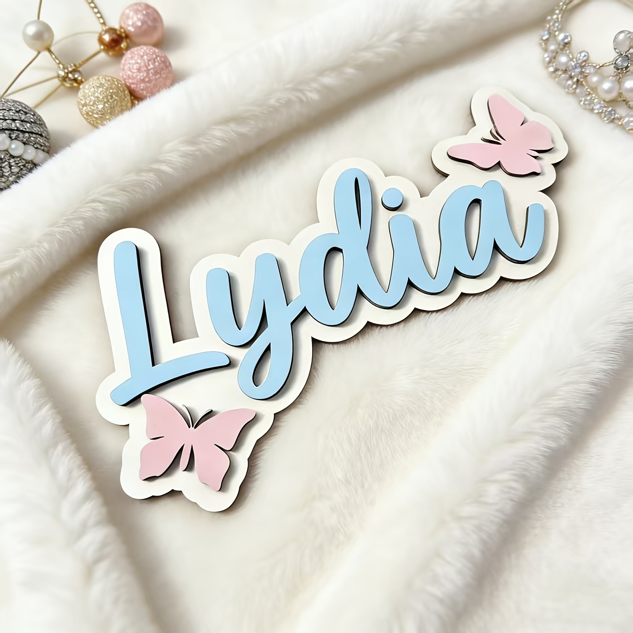 Personalized Blue & Pink Butte - Baby Nursery Pink recension och pris