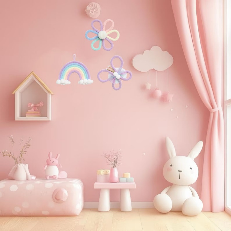 Nordic Rainbow Daisy Flower  B - Baby Nursery Decor Girl recension och pris