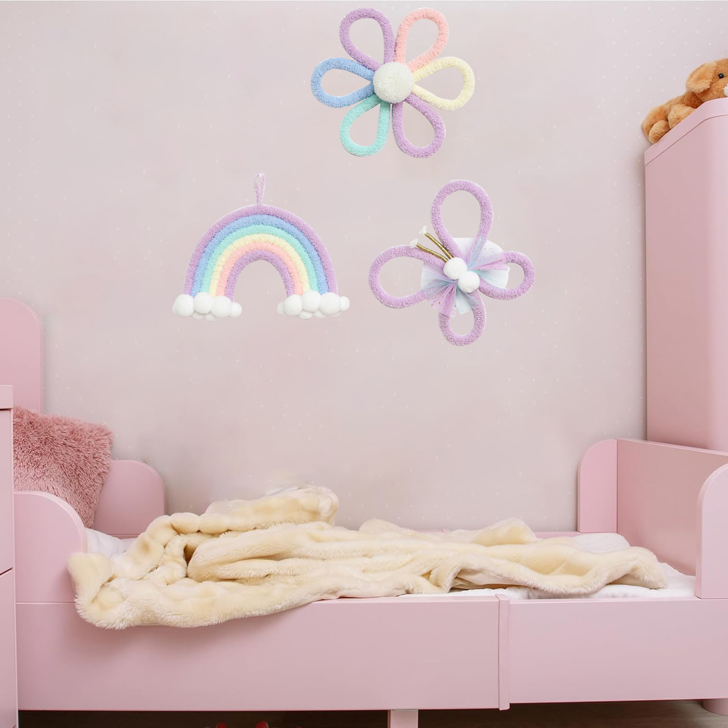 Nordic Rainbow Daisy Flower  B - Baby Nursery Decor Girl recension och pris