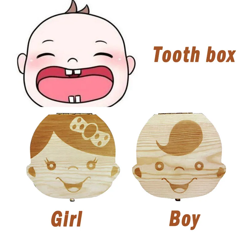 Baby Tooth Box Wooden Kids Mil - Baby Keepsake Box recension och pris