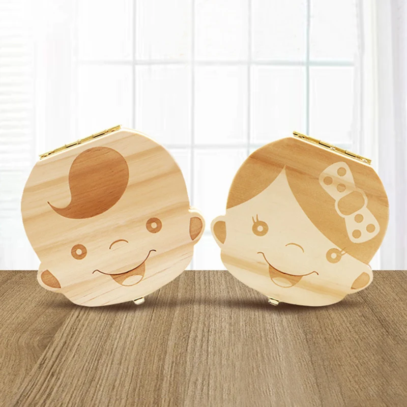 Baby Tooth Box Wooden Kids Mil - Baby Keepsake Box recension och pris