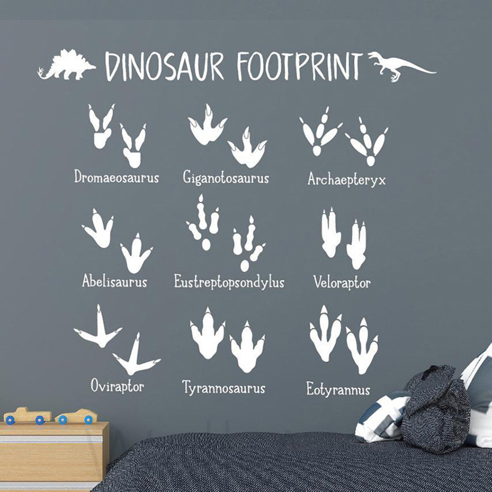 Cartoon Dinosaur Footprint Paw - Baby Nursery Vinyl Wall Stickers recension och pris