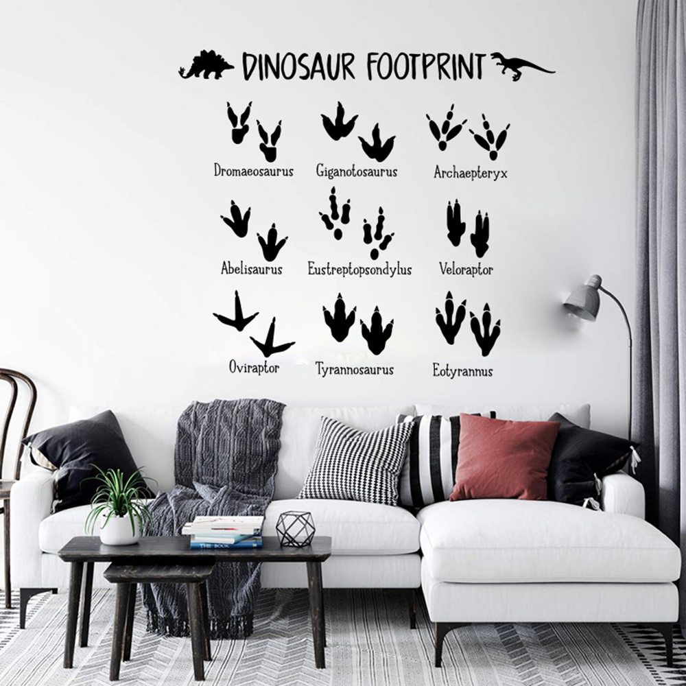 Cartoon Dinosaur Footprint Paw - Baby Nursery Vinyl Wall Stickers recension och pris