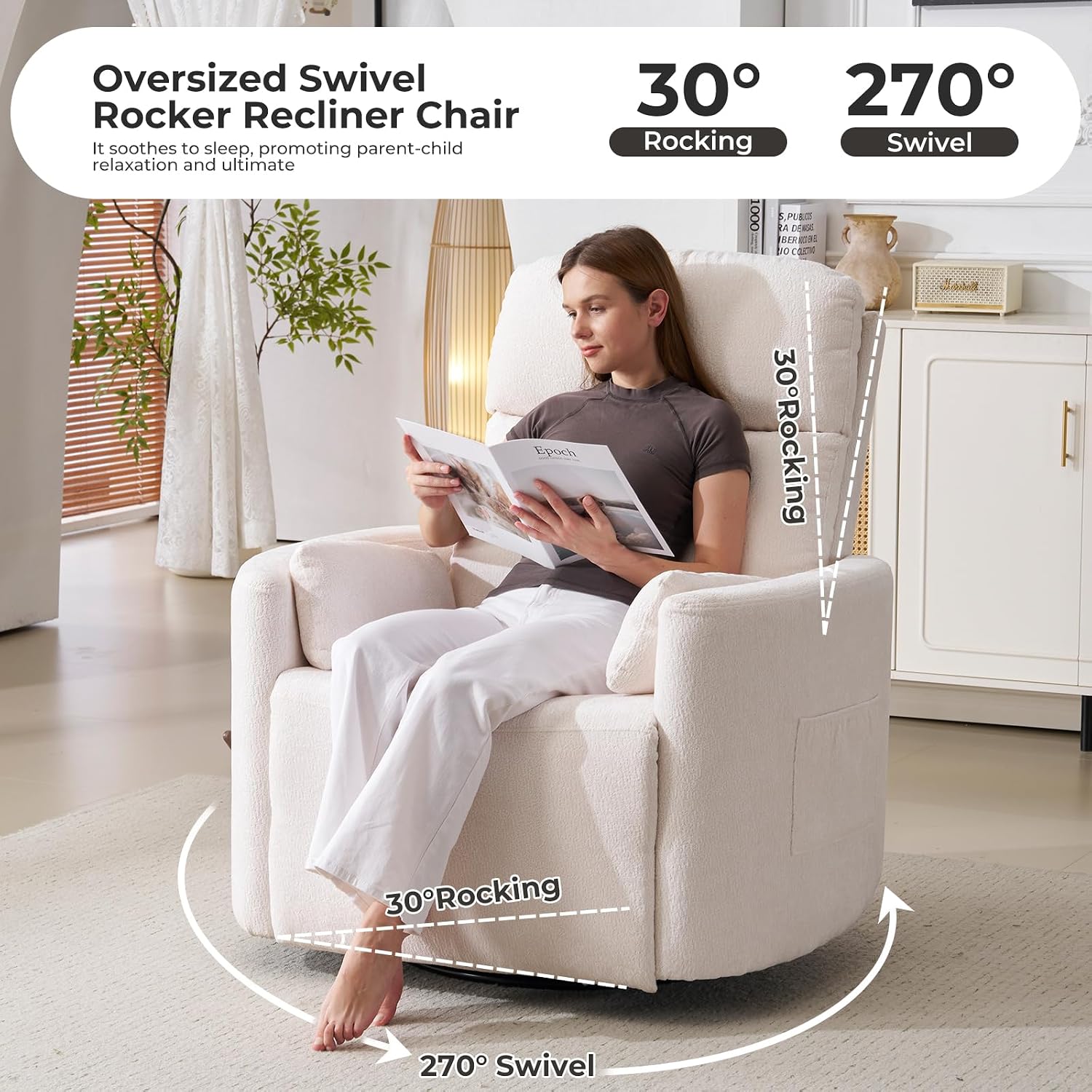 Oversized Swivel Recliner Chai - Rocking Chair Nursery recension och pris