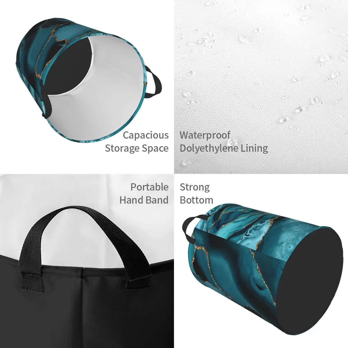 Custom Teal And Gold Marble La - Baby Nursery Hamper recension och pris