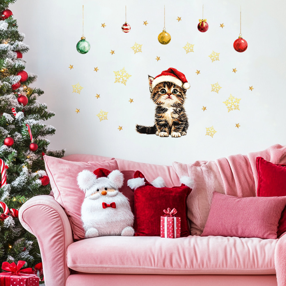 Cute Christmas Pets Wall Stick - Baby Nursery Vinyl Wall Stickers recension och pris