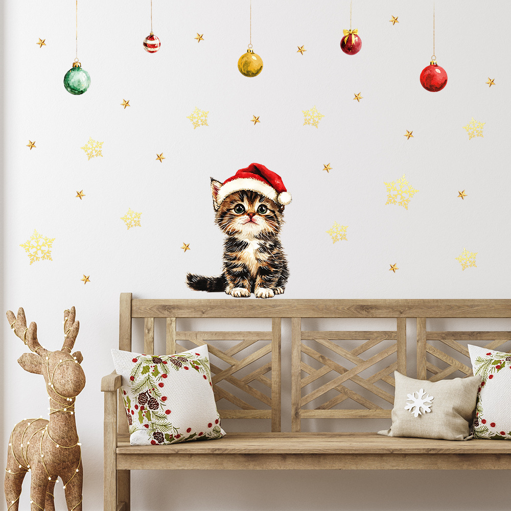 Cute Christmas Pets Wall Stick - Baby Nursery Vinyl Wall Stickers recension och pris