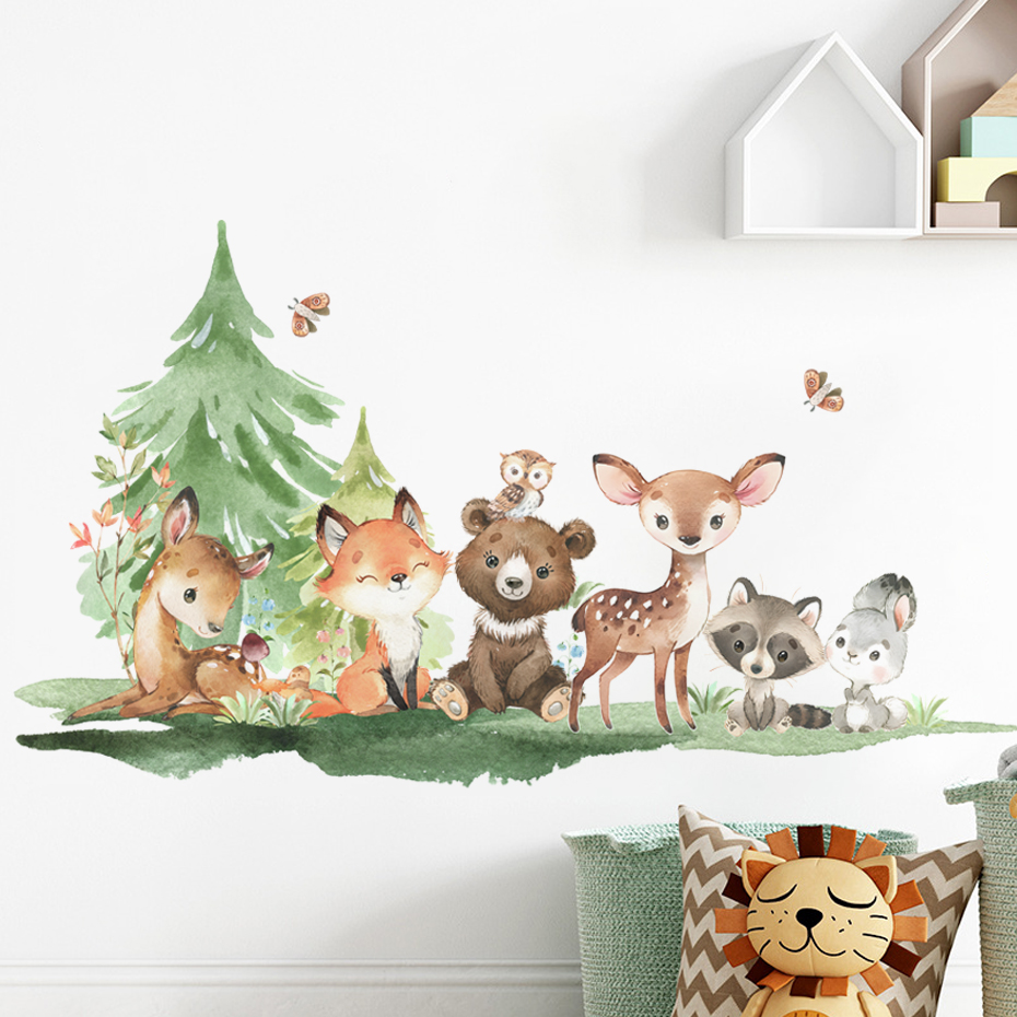 Forest Animals Theme Bear Deer - Baby Nursery Animal Theme recension och pris