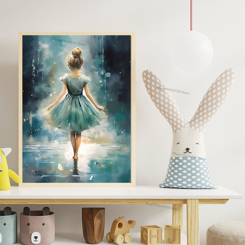 Watercolor Ballet Girl Shoes C - Baby Nursery Decor Girl recension och pris