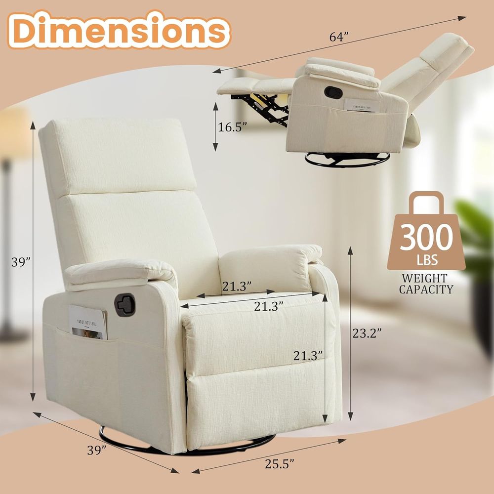 Recliner Chair, Swivel Rocking - Rocking Chair Nursery recension och pris