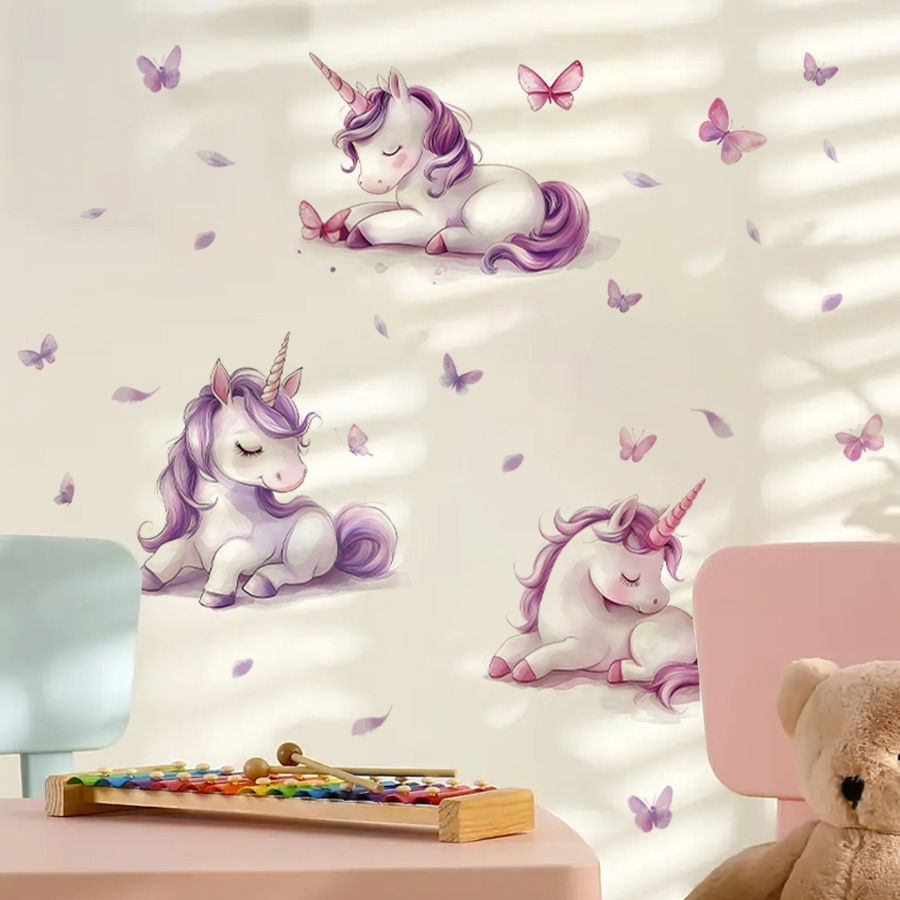 Cartoon Fantasy Unicorn Wall S - Baby Nursery Vinyl Wall Stickers recension och pris