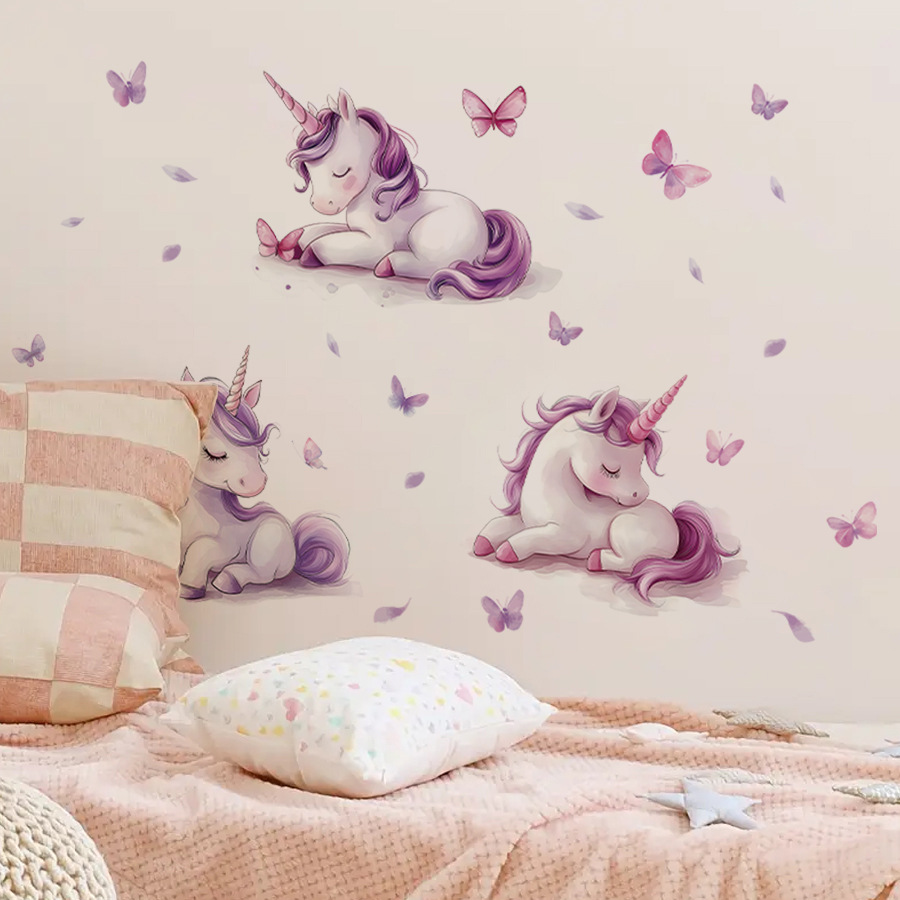 Cartoon Fantasy Unicorn Wall S - Baby Nursery Vinyl Wall Stickers recension och pris