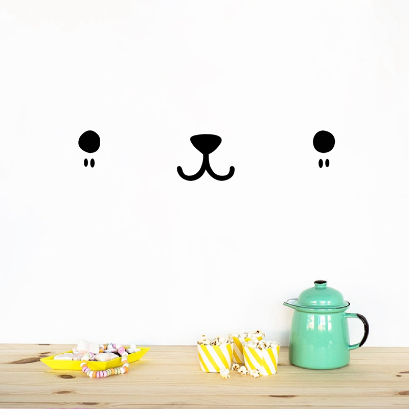 Cute Kawaii Face Wall Art Deca - Baby Nursery Vinyl Wall Stickers recension och pris