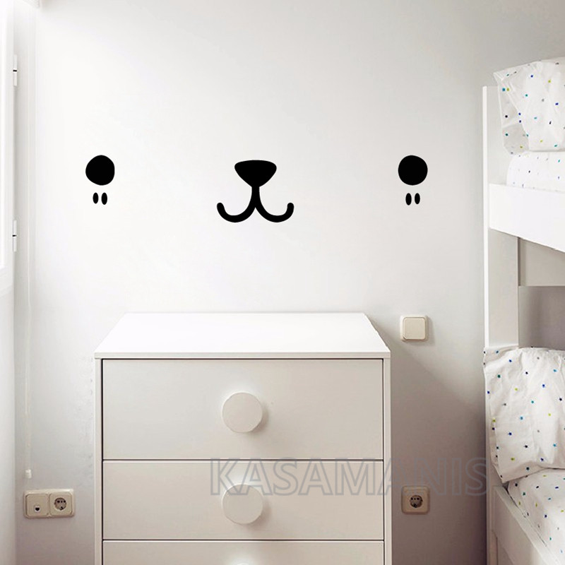 Cute Kawaii Face Wall Art Deca - Baby Nursery Vinyl Wall Stickers recension och pris
